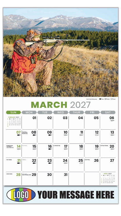 2027 Business Promotional Calendar - Fishing and Hunting - March
