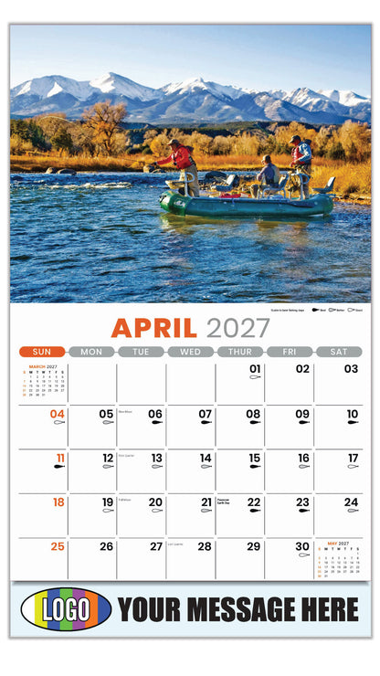 2027 Business Advertising Calendar - Fishing and Hunting - April