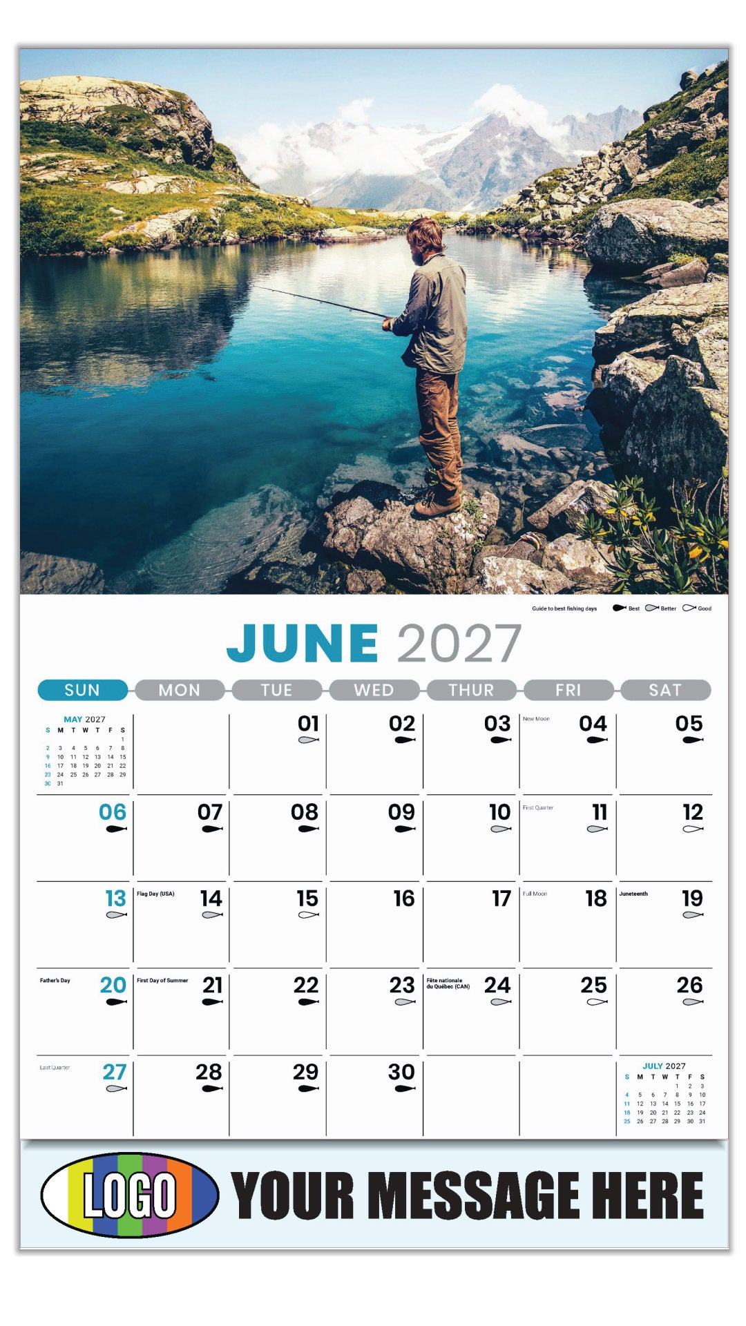 2027 Business Advertising Calendar - Fishing and Hunting - June