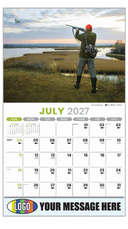2027 Business Promo Calendar - Fishing and Hunting - July