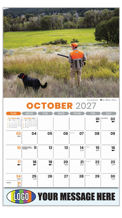 2027 Business Promotion Calendar - Fishing and Hunting - October