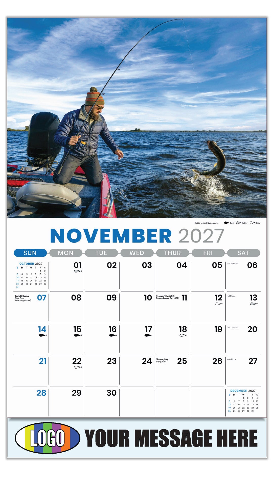 2027 Business Promotion Calendar - Fishing and Hunting - November