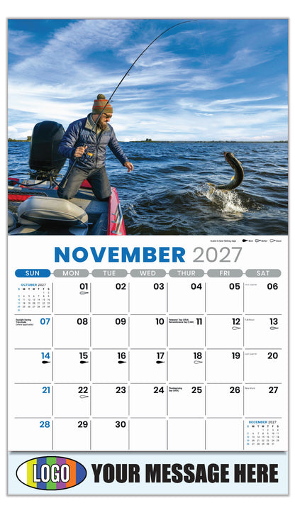 2027 Business Promotion Calendar - Fishing and Hunting - November