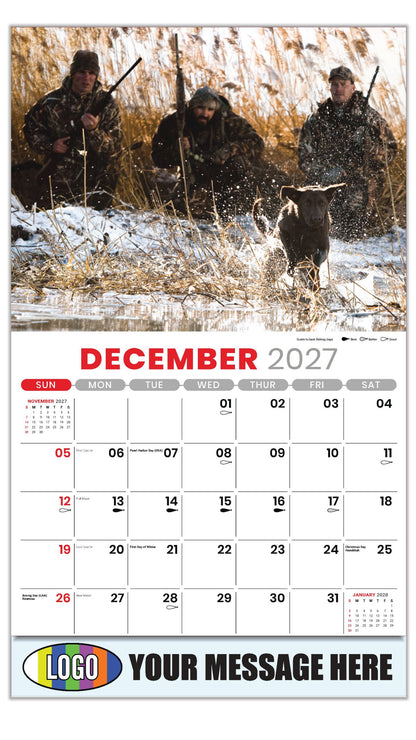 2027 Business Promotion Calendar - Fishing and Hunting - December