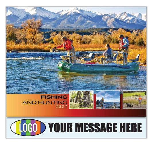 2027 Business Promotion Calendar - Fishing and Hunting - Printed with your Logo, Name and message
