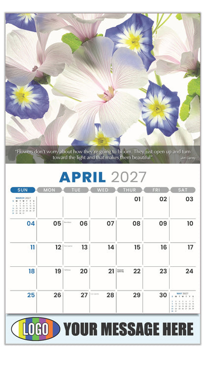 2027 Business Advertising Calendar - Flowers and Gardens - April