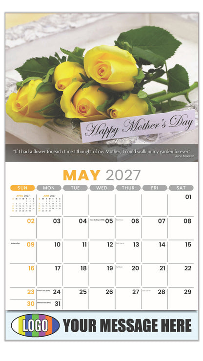 2027 Business Advertising Calendar - Flowers and Gardens - May
