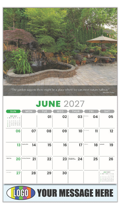 2027 Business Advertising Calendar - Flowers and Gardens - June