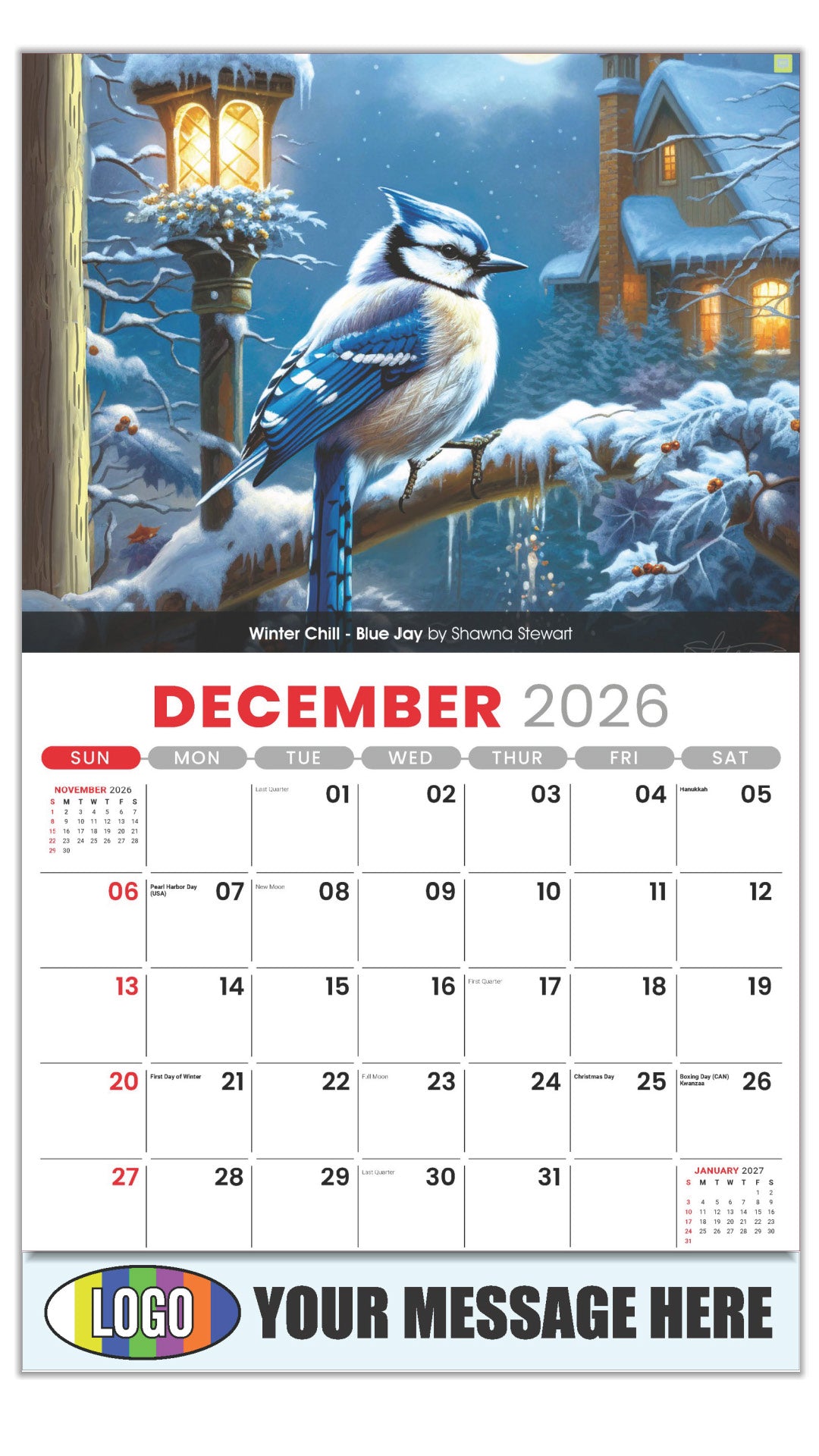 2027 Business Promotional Calendar - Garden Birds -  - December_a