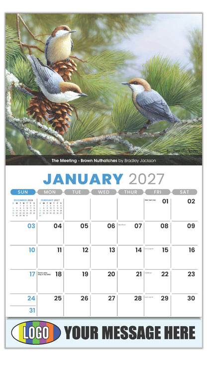 2027 Business Promotional Calendar - Garden Birds -  - January