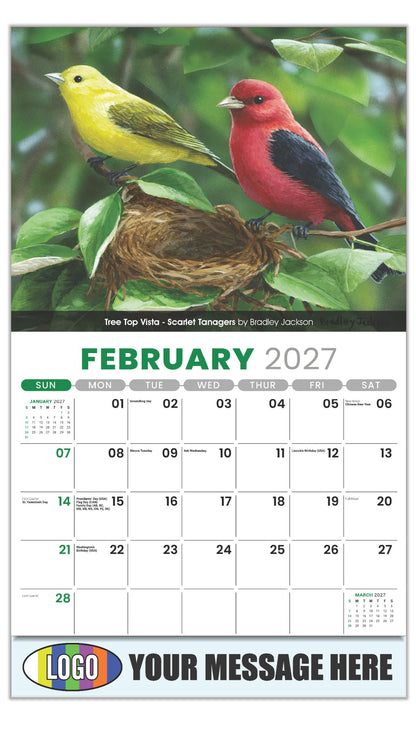 2027 Business Promotional Calendar - Garden Birds -  - February