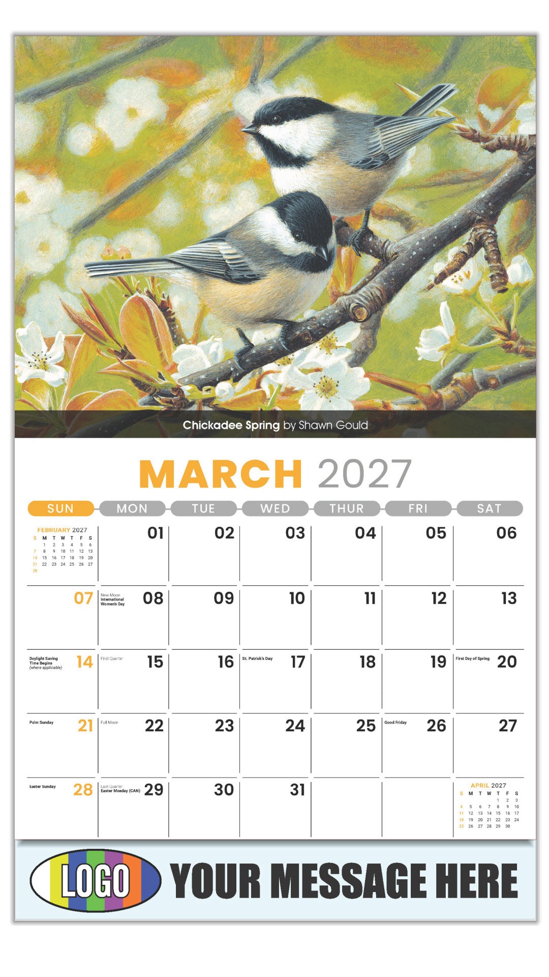 2027 Business Promotional Calendar - Garden Birds -  - March