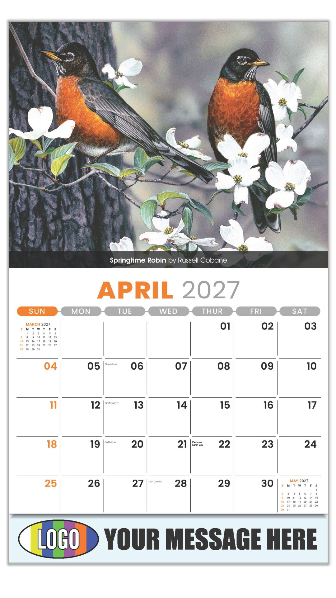 2027 Business Advertising Calendar - Garden Birds -  - April
