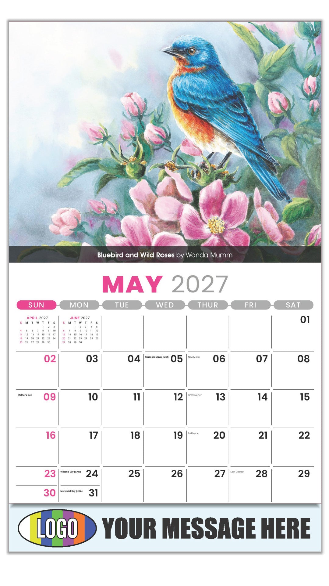 2027 Business Advertising Calendar - Garden Birds -  - May