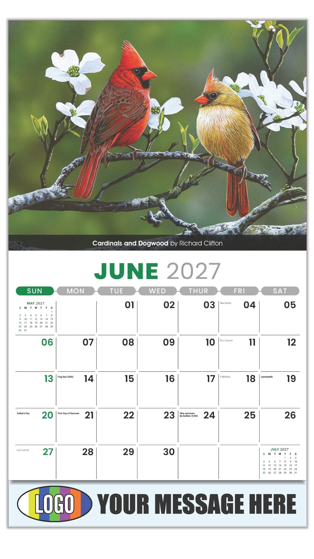 2027 Business Advertising Calendar - Garden Birds -  - June