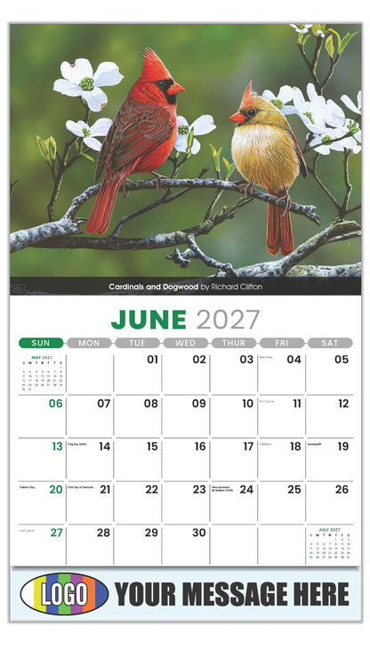 2027 Business Advertising Calendar - Garden Birds -  - June