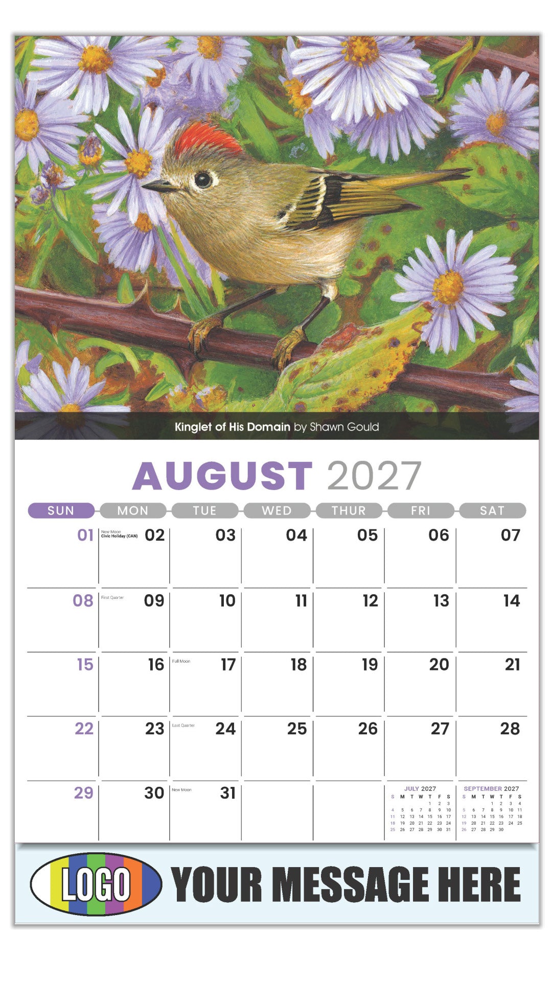 2027 Business Promo Calendar - Garden Birds -  - August