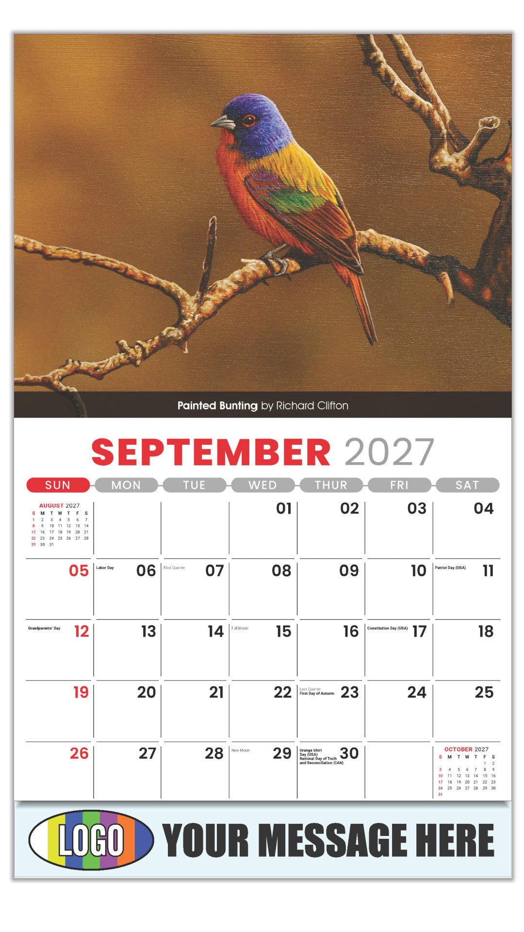 2027 Business Promo Calendar - Garden Birds -  - September