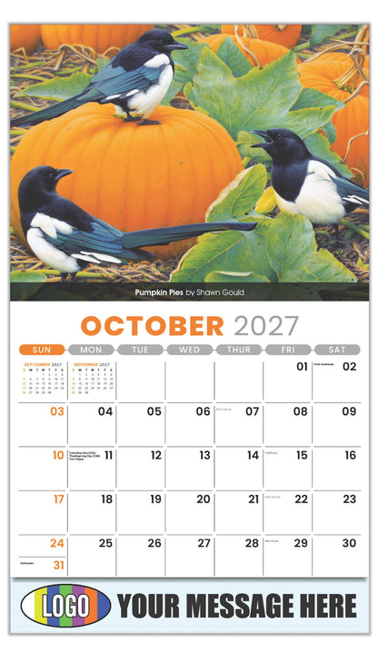 2027 Business Promotion Calendar - Garden Birds -  - October