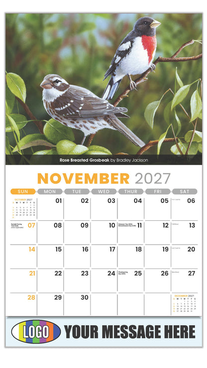 2027 Business Promotion Calendar - Garden Birds -  - November