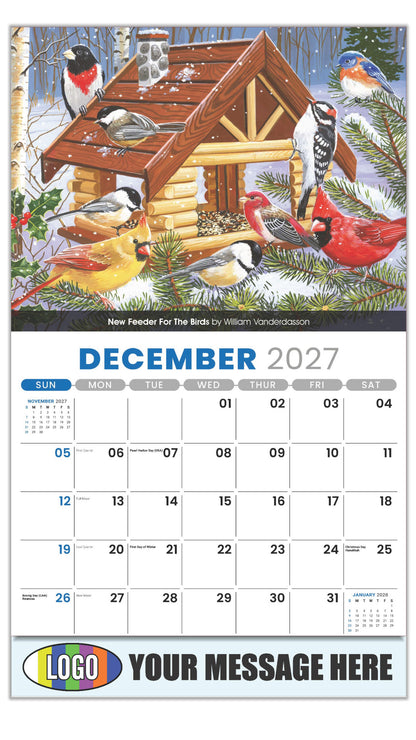 2027 Business Promotion Calendar - Garden Birds -  - December