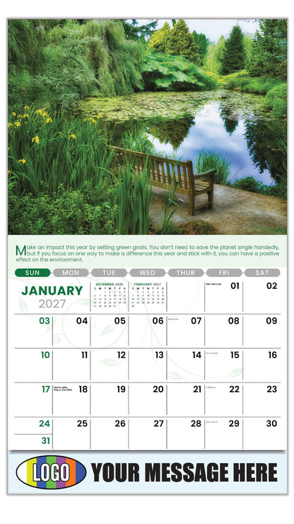 2027 Business Promotional Calendar - Go Green - January