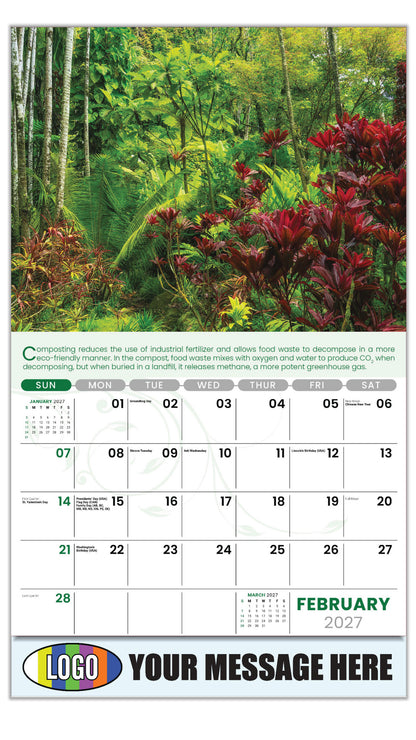 2027 Business Promotional Calendar - Go Green - February