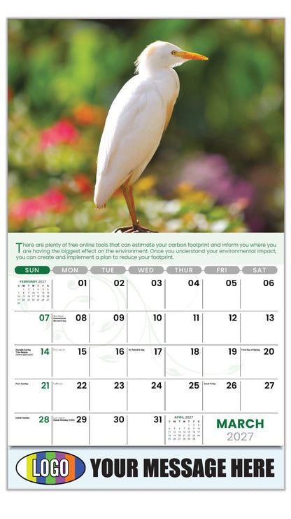 2027 Business Promotional Calendar - Go Green - March