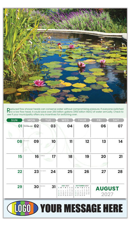 2027 Business Promo Calendar - Go Green - August