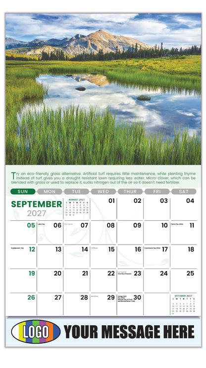 2027 Business Promo Calendar - Go Green - September