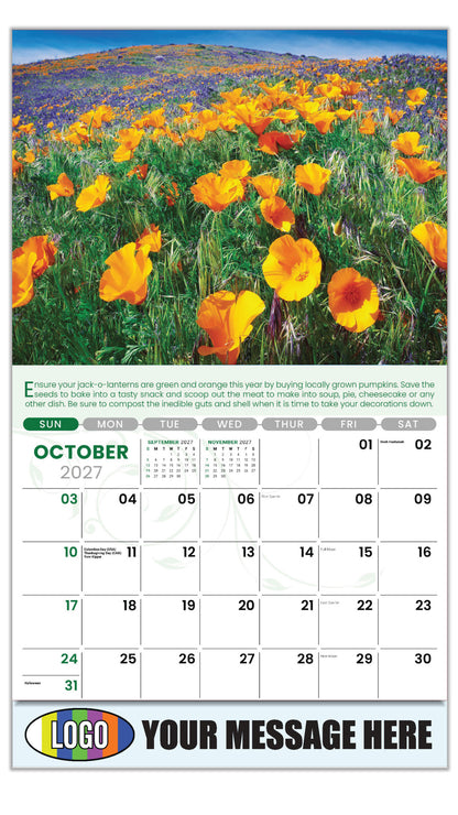 2027 Business Promotion Calendar - Go Green - October