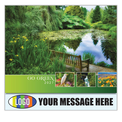 2027 Business Promotion Calendar - Go Green - Printed with your Logo, Name and message