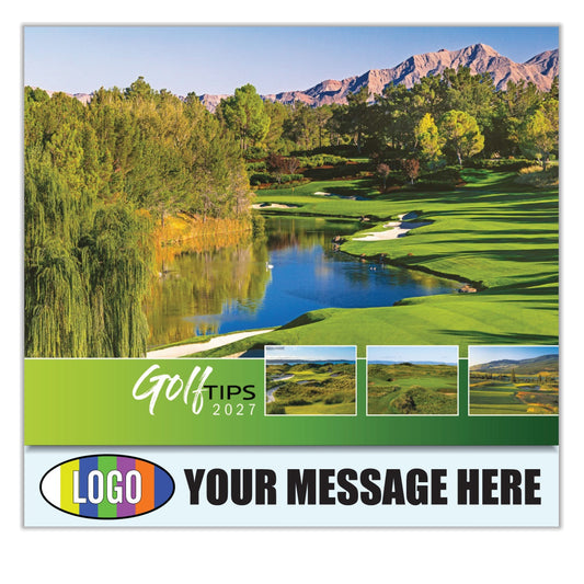 2027 Business Promotional Calendar - Golf Tips - Printed with your Logo, Name and message