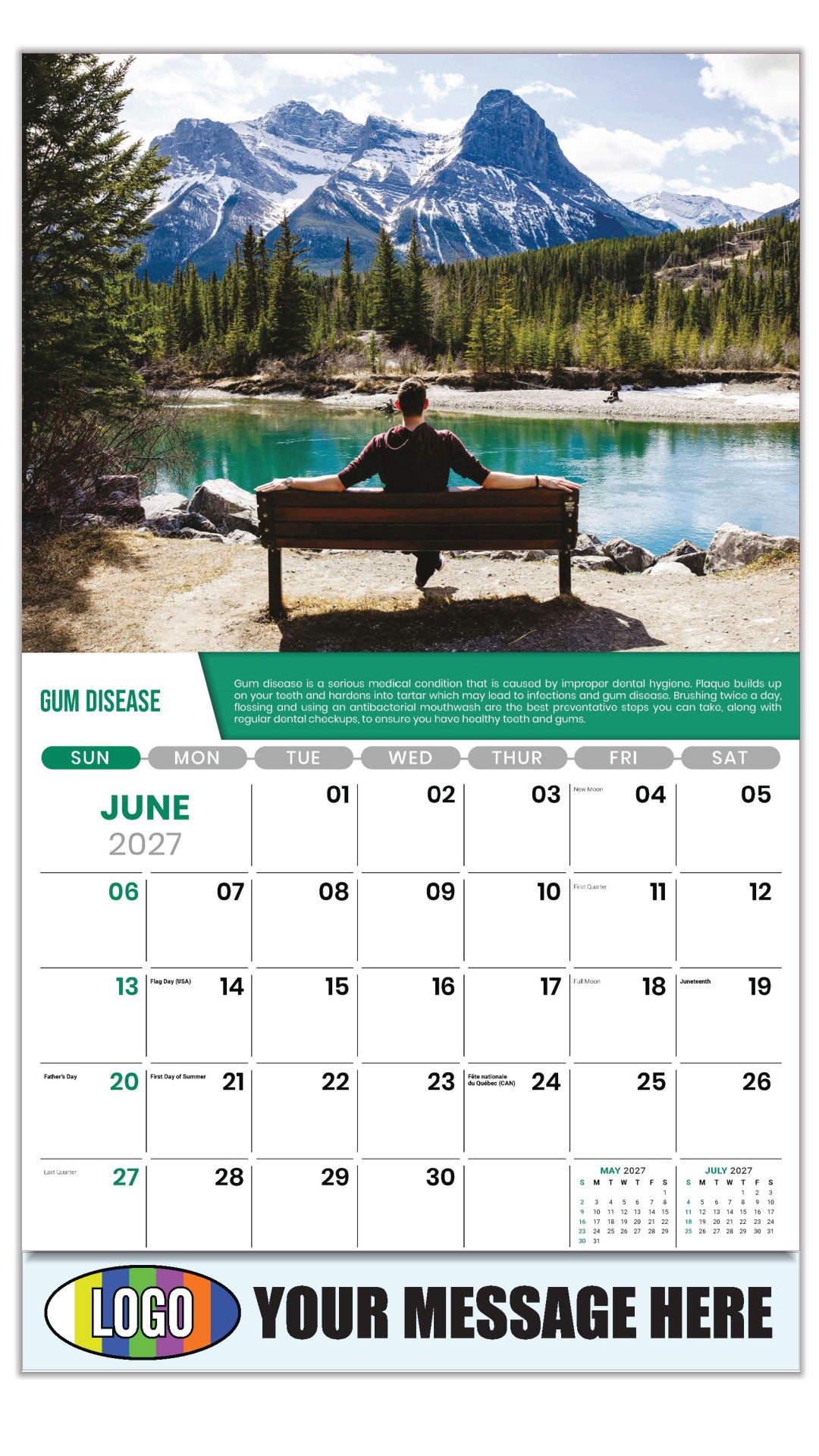 2027 Business Advertising Calendar Health Tips - June - Gum Disease