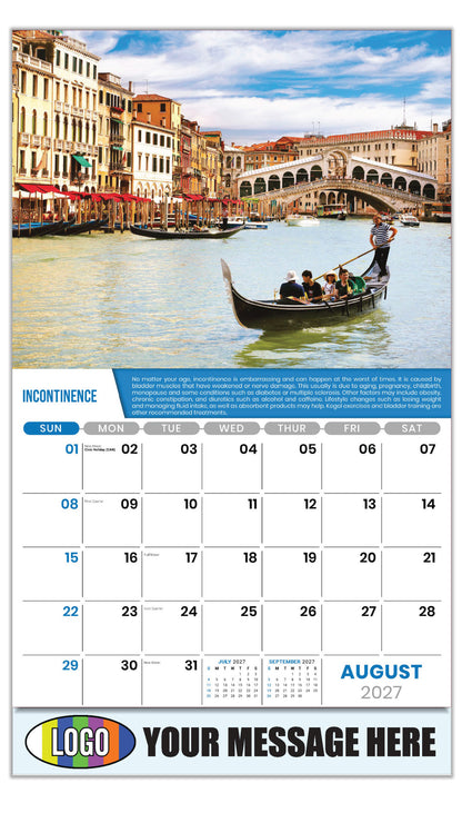 2027 Business Promo Calendar Health Tips - August - Incontinence