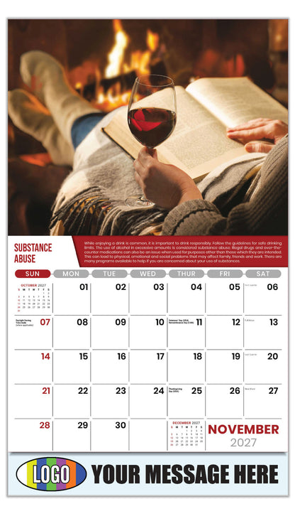 2027 Business Promotion Calendar Health Tips - November - Substance Abuse