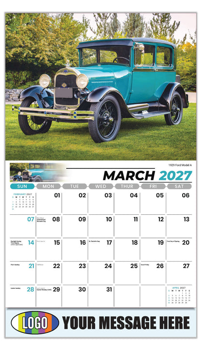 2027 Business Promotional Calendar - Henry's Heritage FORD Cars - 1929 Ford Model A - March
