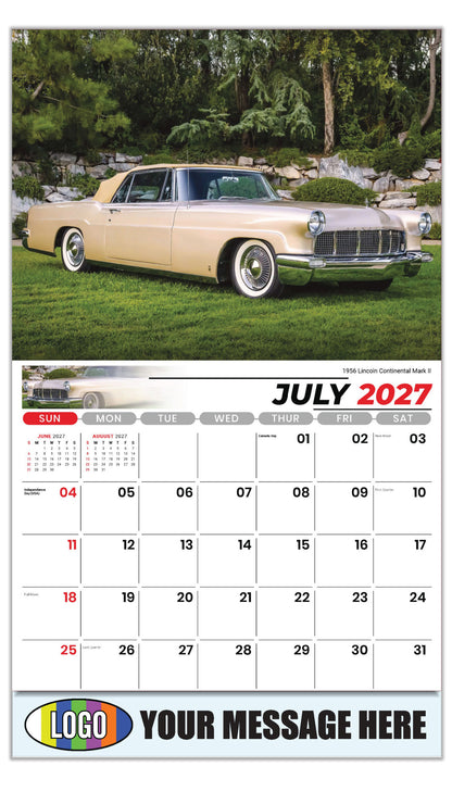 2027 Business Promo Calendar - Henry's Heritage FORD Cars - 1989 Ford Mustang - July