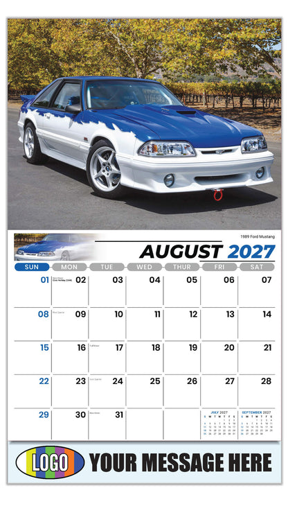 2027 Business Promo Calendar - Henry's Heritage FORD Cars - 1970 Mercury Cougar Eliminator - August