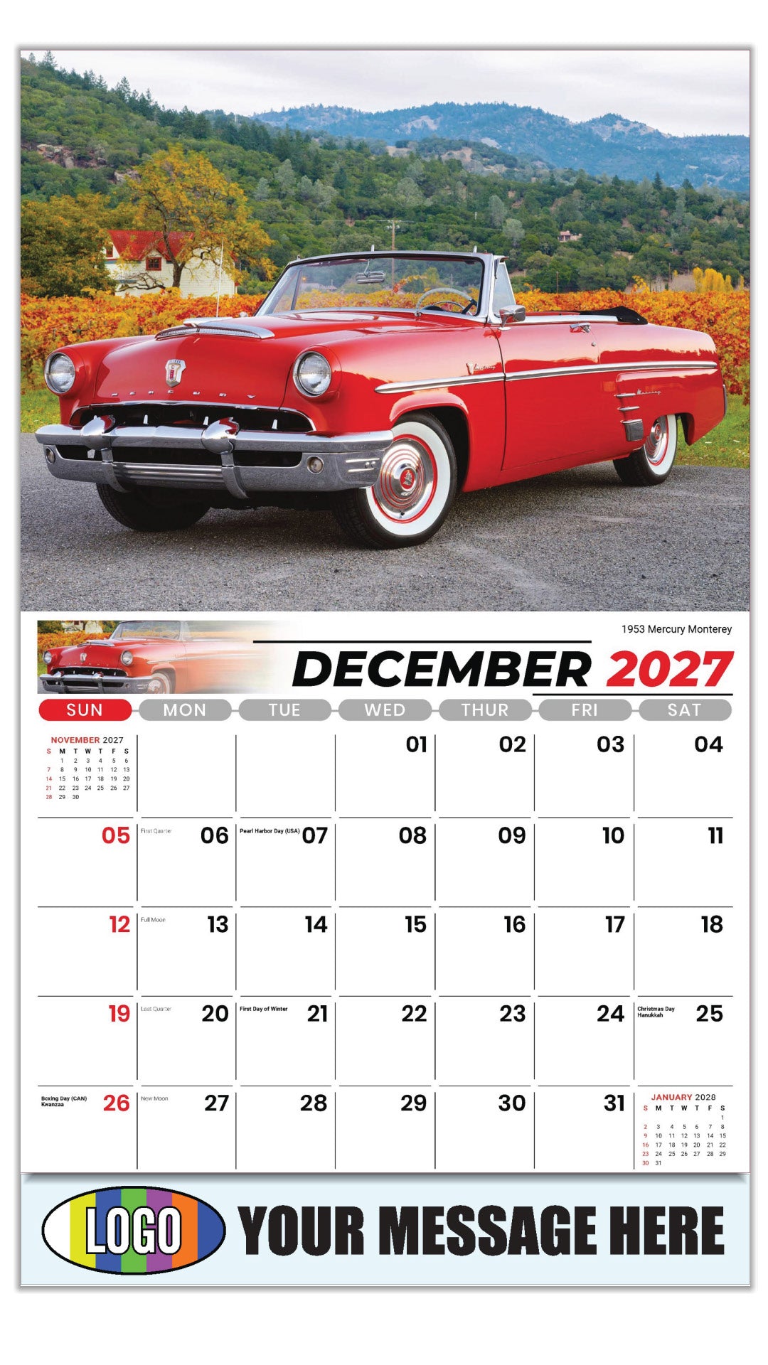 2027 Business Promotion Calendar - Henry's Heritage FORD Cars -  - December