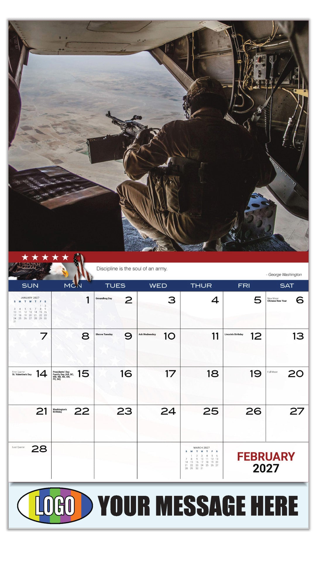 2027 Business Promotional Calendar - Home of the Brave - February