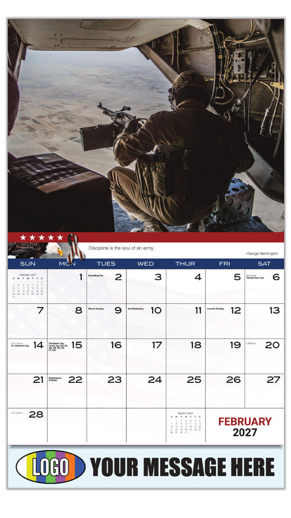 2027 Business Promotional Calendar - Home of the Brave - February