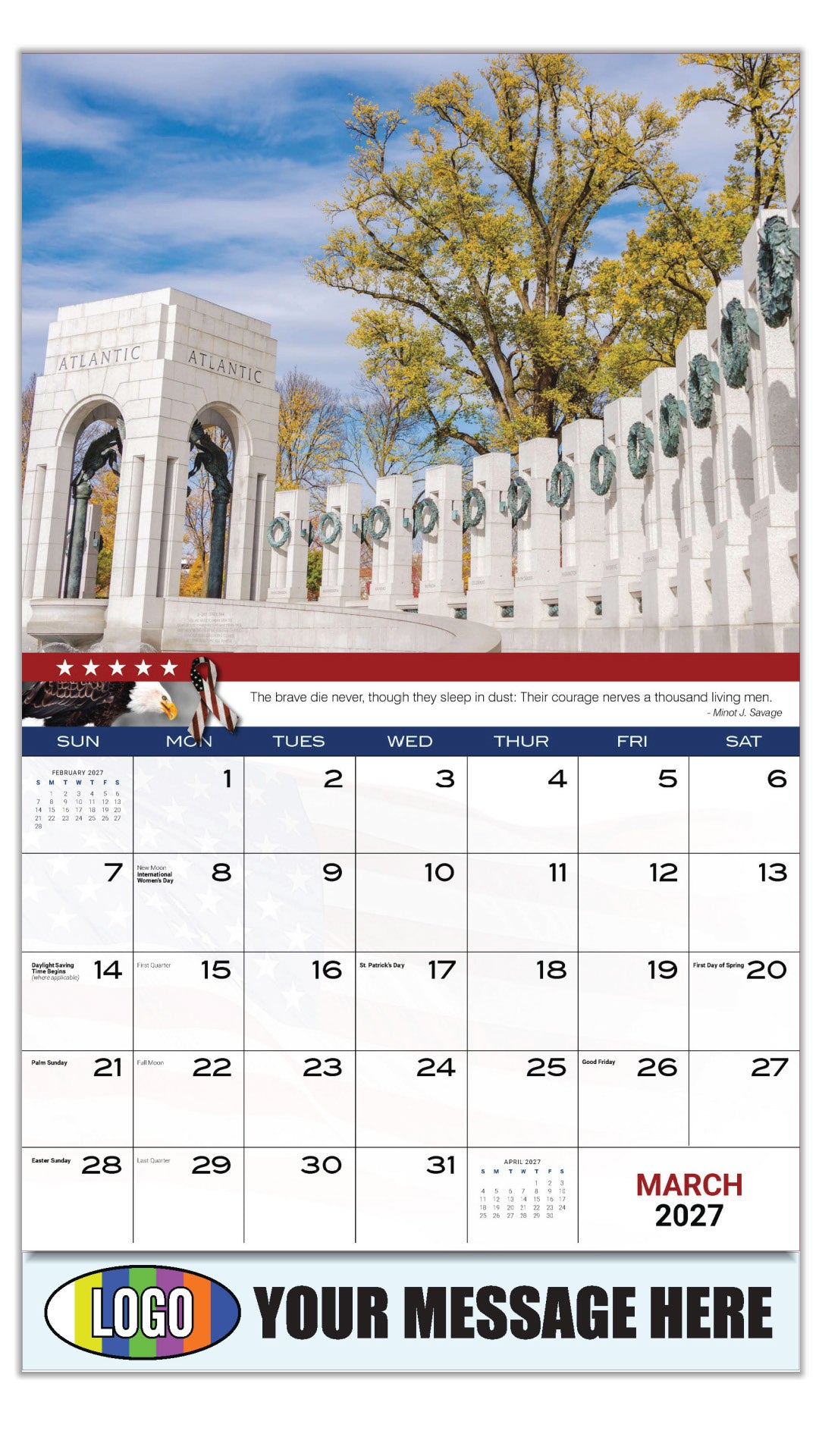 2027 Business Promotional Calendar - Home of the Brave - March