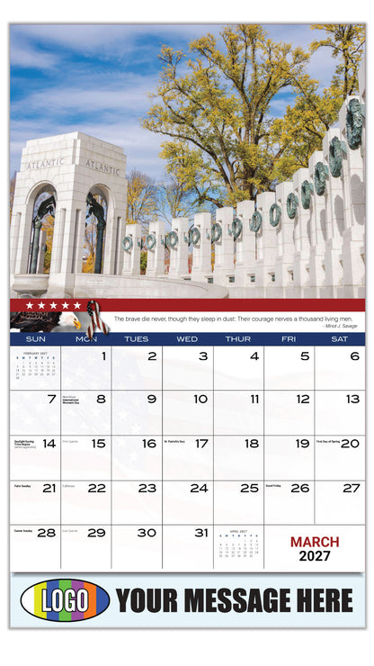 2027 Business Promotional Calendar - Home of the Brave - March
