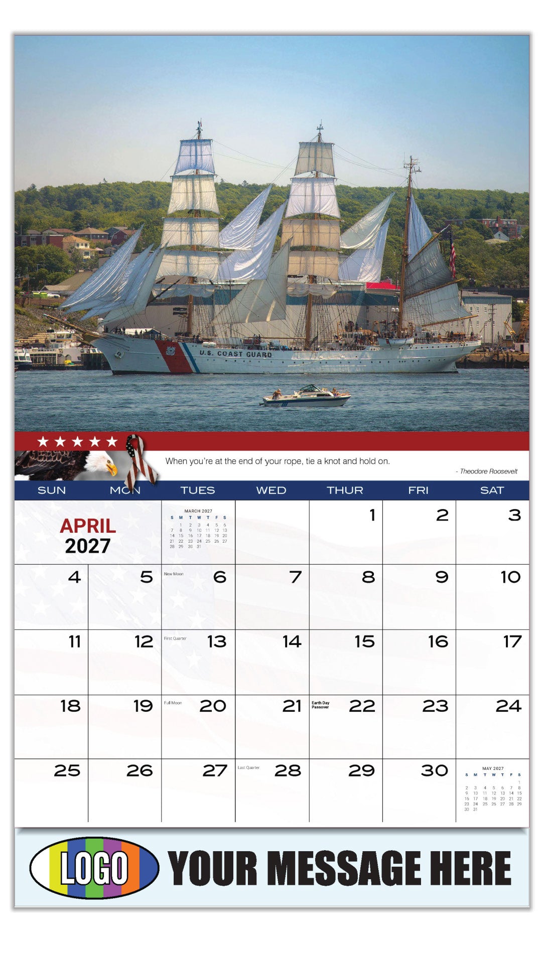 2027 Business Advertising Calendar - Home of the Brave - April