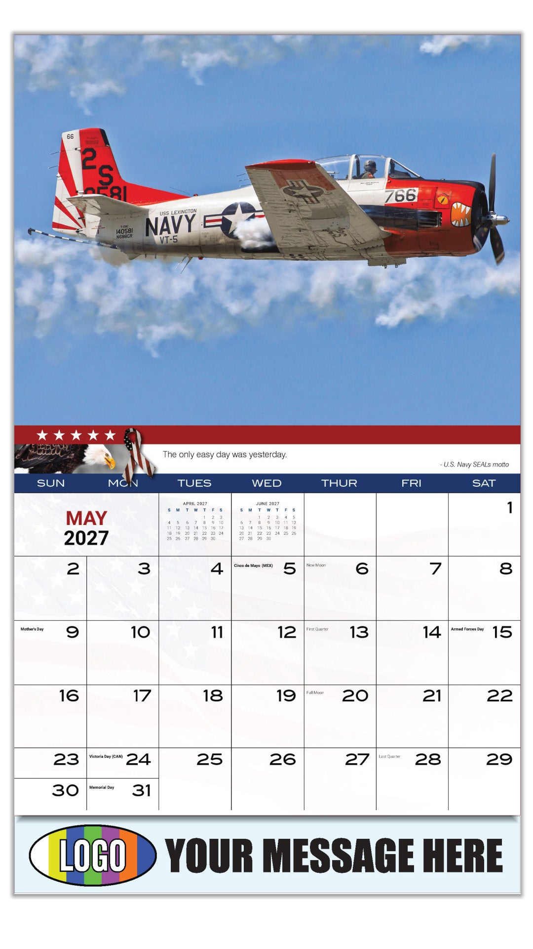 2027 Business Advertising Calendar - Home of the Brave - May
