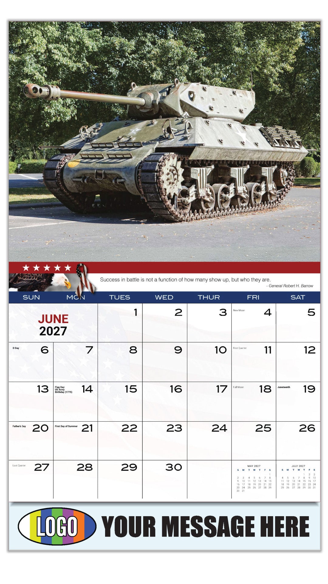 2027 Business Advertising Calendar - Home of the Brave - June