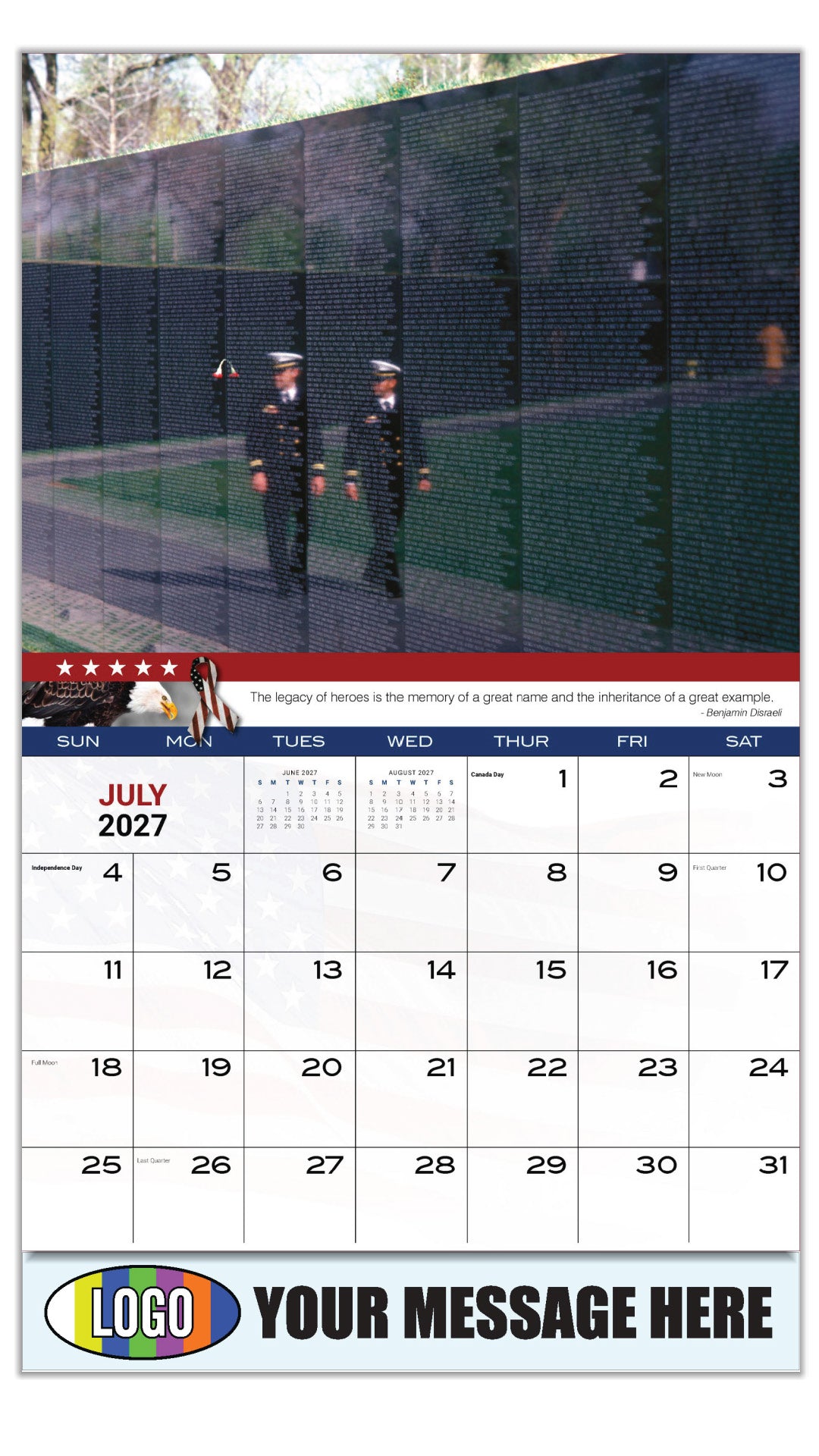 2027 Business Promo Calendar - Home of the Brave - July