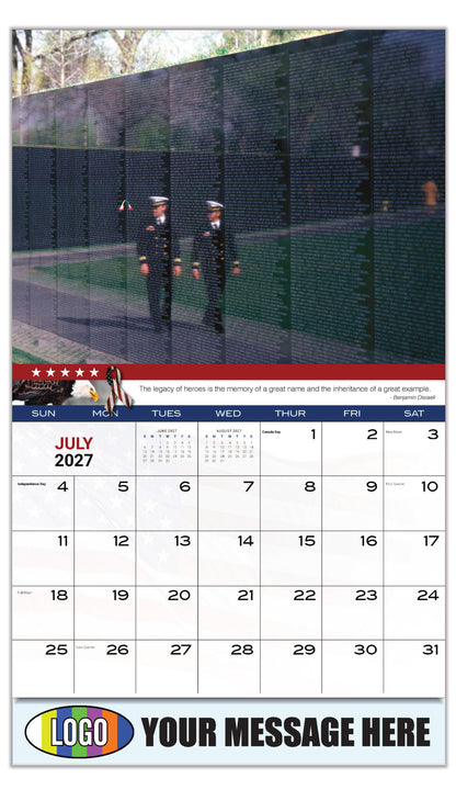 2027 Business Promo Calendar - Home of the Brave - July