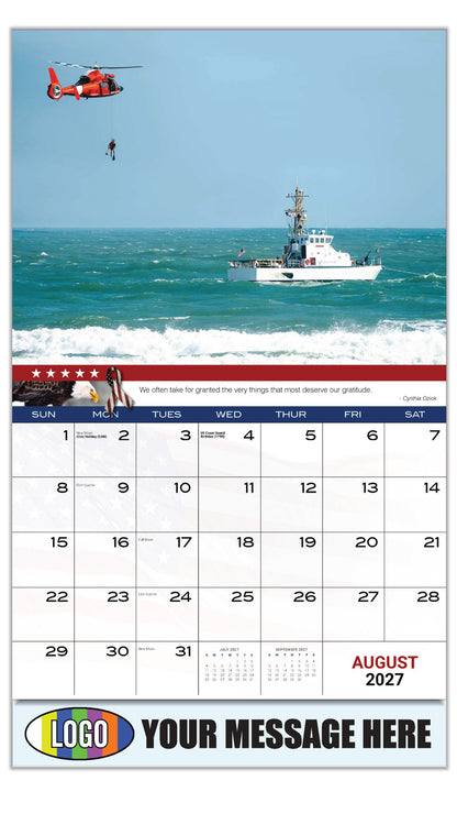 2027 Business Promo Calendar - Home of the Brave - August